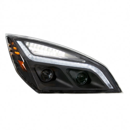 Black LED Projection Headlight With LED Position Light For 2018-2024 Freightliner Cascadia- Passenger