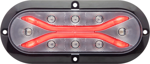 Clear lens red stop/turn/tail light, surface flange mount, PL-3 connection