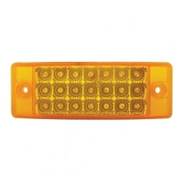 21 LED Reflector Rectangular Clearance/Marker Light - Amber LED/Amber Lens
