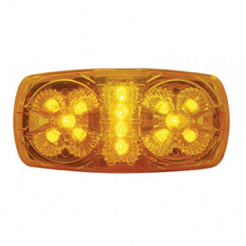 14 LED Reflector Rectangular Clearance/Marker Light - Amber LED/Amber Lens