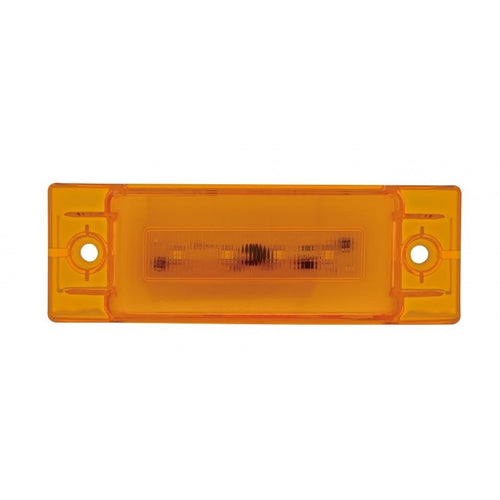 16 LED "GLO" Rectangular Clearance/Marker Light - Amber LED/Amber Lens