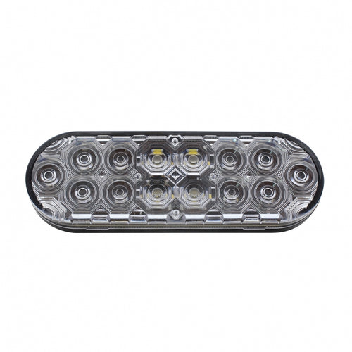 6” Oval Combo Light with 14 LED Stop, Turn & Tail Light & 16 LED Back-Up Light - Red LED/Clear Lens