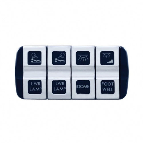 Chrome Plastic Switch Covers - 3 Openings (Card of 2)  2008-2017 Freightliner Cascadia.