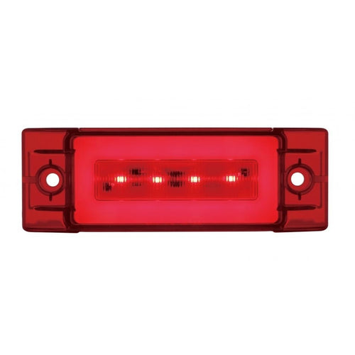 16 LED "GLO" Rectangular Clearance/Marker Light - Red LED/ Red Lens