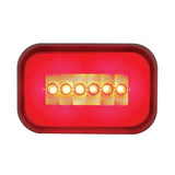 14 LED Rectangular "GLO" Stop, Turn & Tail Light - Red LED/Red Lens