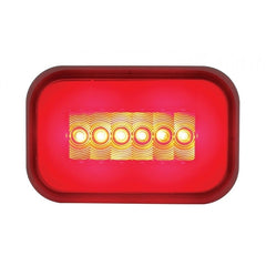 14 LED Rectangular "GLO" Stop, Turn & Tail Light - Red LED/Red Lens