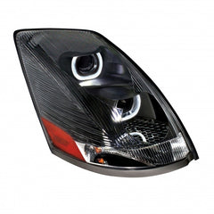 Blackout Projection Headlight W/ White LED Light Bar For 2003-2017 Volvo VN/VNL - Passenger