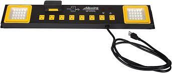 8 Outlet Workshop Power Station with 2 Port USB Outlets and LED Worklight, 1000 Lumens 6000K Maxxima