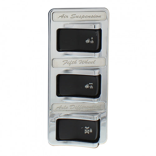 Chrome Plastic Rocker Switch Cover for 2015+ fits Peterbilt 567 and 2014+ fits Peterbilt 579/58
