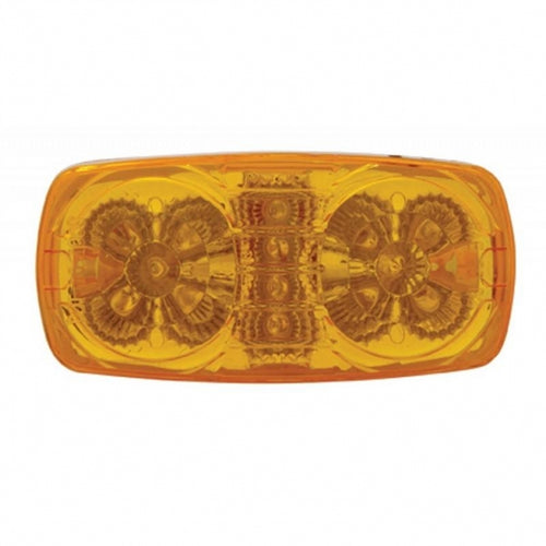 14 LED Reflector Rectangular Clearance/Marker Light - Amber LED/Amber Lens