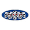 Chrome Die Cast Skull Emblem - Blue