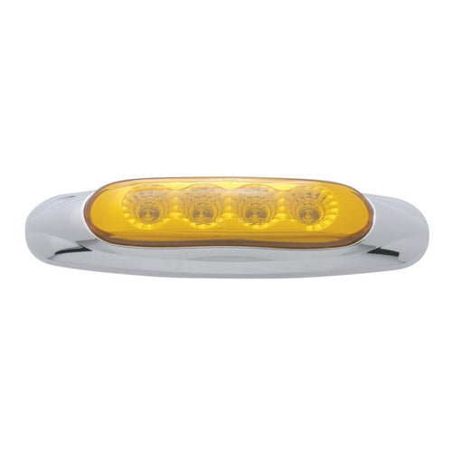 4 LED Reflector Clearance/Marker Light - Amber LED/Amber Lens