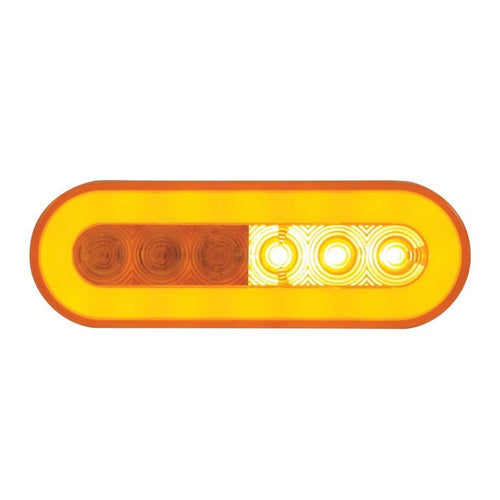 22 LED Oval "GLO" Turn Signal Light - Amber LED/Amber Lens