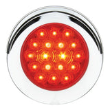 4″ Fleet Flat Surface Mount LED Light with Chrome Twist & Lock Bezel Red/Red