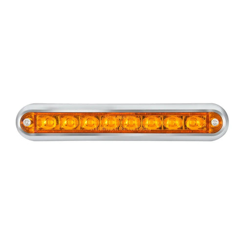 6.5" Surface Mount Pearl Marker & Turn LED Light Bar Blue/blue