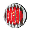 17 LED Metal Chrome Grill Tail Light Assembly with Flush Mount Bezel Red LED/Red Lens