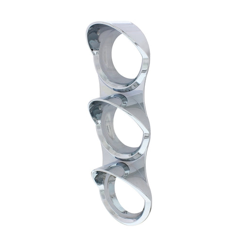 Chrome Small 3-Gauge Bezel With Visor For Mack