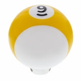 Number 9 Pool Ball Gearshift Knob - Gloss Yellow Striped