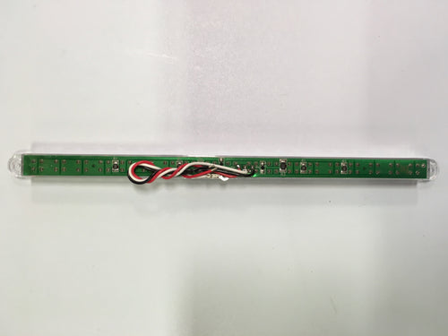 12" Flush Mount Amber/Clear Lens Light Bar  - Back View 