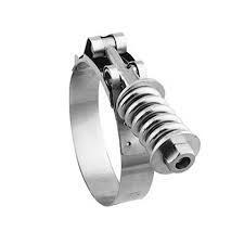 Spring Loaded T-Bolt Clamp, Heavy Duty, 3.88 Min Dia.Clamping Range 3.88"-3.19"
