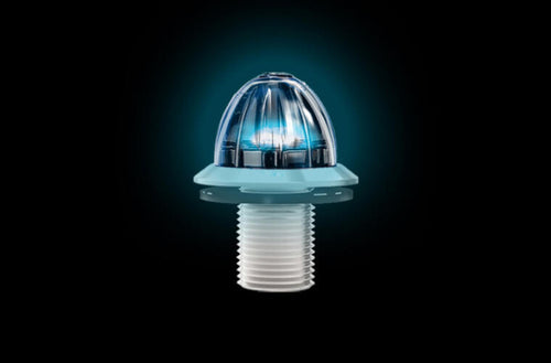 3/4" Mini Watermelon Hero LED Light - Blue Light / Clear Lens, 8 Pack