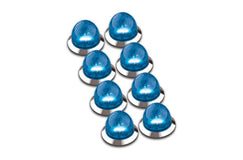 3/4" Mini Watermelon Hero LED Light - Blue Light / Clear Lens, 8 Pack