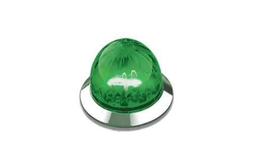 3/4" Mini Watermelon Hero LED Light - Green Light / Clear Lens, 8 Pack