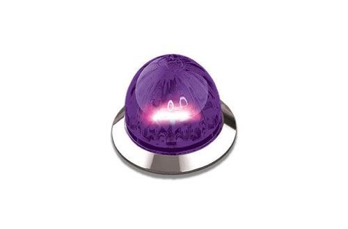 3/4" Mini Watermelon Hero LED Light - Purple Light / Clear Lens, 8 Pack