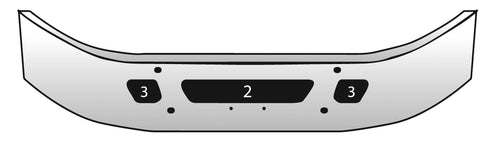 18" Bumper Fits International Set Back Axle Model 4300, 4400, 7600, 8600 Step and Tow holes