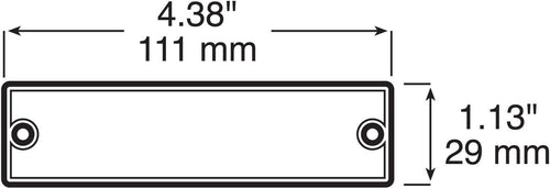 Amber Reflector, Rectangular, 4.38″X1.13″
