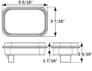 Clear Back-Up Light, Recessed Mount, Standard 2-Pin Connection, 12V