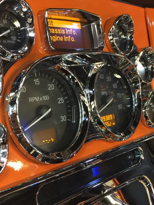 Dual Gauge Cluster Bezel With Visor For 2006+ Peterbilt