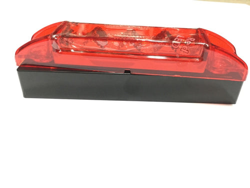 6 RECT. SPYDER RED/RED LEDMARKER LIGHT W/BLACK