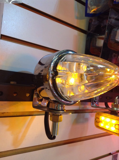 Chrome Single Face Watermelon Bullet LED Pedestal Light