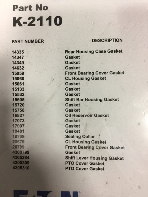Gasket Kit- fits Eaton Fuller Oem