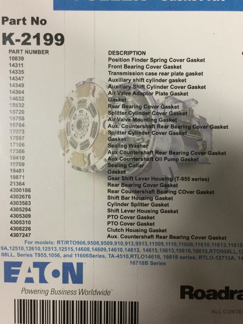 Fuller Trnasmission Bearing Kits Model # 14713 Trk-2286