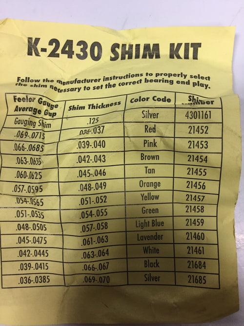 Shim Kit-fits Eaton Fuller Oem K-2430