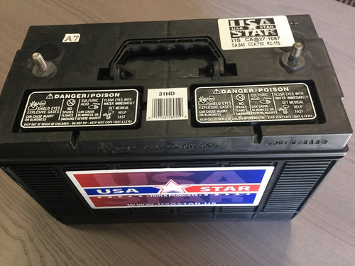 USA STAR Battery group 31 (950 CCA) 1 year WARRANTY FROM MANUFACTURER