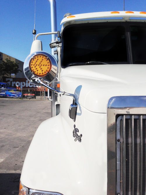 Stainless Steel Spot Mirror with LED Marker & Turn Light NO WARRANTY DISCONTINUED