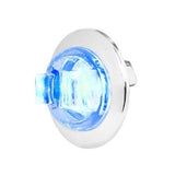 Blue/Clear 3/4" Dia. Dual Function Mini Wide Angle LED Sealed Light with Chrome Plastic Bezel