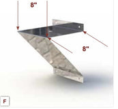 Load Light Beacon Brackets 8˝  X 8˝  Base, 14 Gauge Stainless Steel