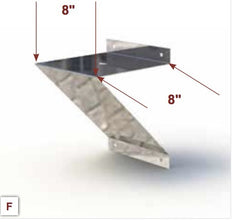Load Light Beacon Brackets 8˝  X 8˝  Base, 14 Gauge Stainless Steel