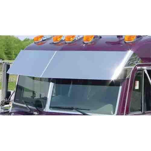 14-1/2" S.S Blind Mount Visor. Fits Peterbilt 377/378/379/385/386/388/389 Ultra Cab 1995-2005 Models With Door Mounted Mirrors