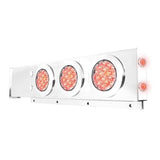 Red/Clear Stainless Steel Spring-Loaded Two Piece Rear Mud Flap Hanger w/ 4" Fleet LEDs & Twist-On Chrome 2-1/2" Bolt Pattern  Bezels