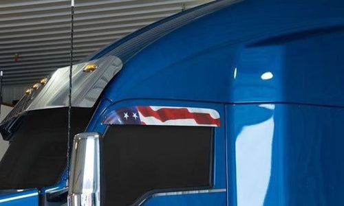 Belmor Chop Tops Side Window Deflector Usa Flag Print fits Volvo VNL, VHD, VNM, VT 1996-2019