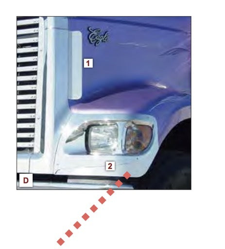 Lower Headlight Trim (Pair) fits International 9900i, 5900i.