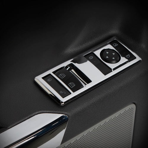 Chrome Door Switch Cover With Power Windows/Mirrors/Door Locks For 2018-2024 Freightliner Cascadia - Driver