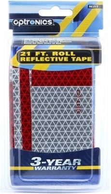 Conspicuity Tape V92 - 21-ft roll, 11” red/7” white, clam