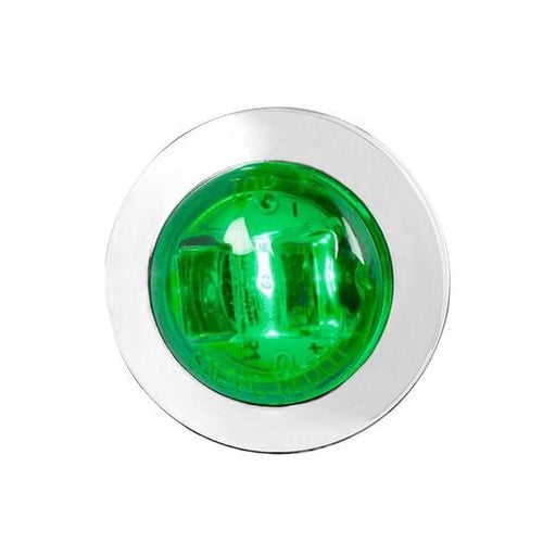 Green/Green 3/4” Dia. Dual Function Mini Wide Angle LED Sealed Light with Chrome Plastic Bezel