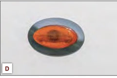 Oval Hood Side Fender Marker Light Trims fits Hino 338 (PAIR)